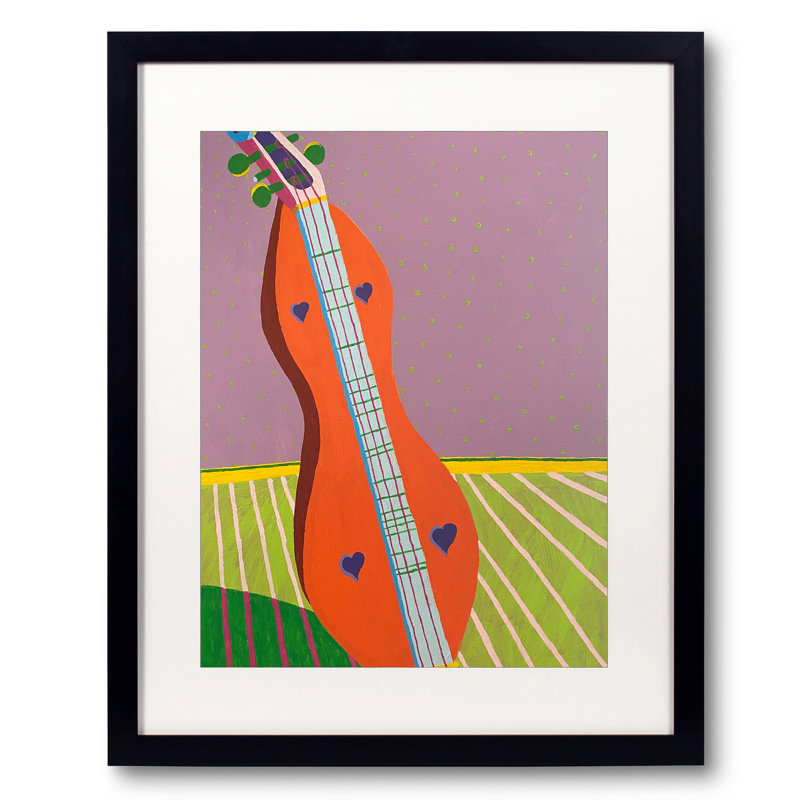 Dulcimer Print by Sue Graef, Black Framed Paper, 21.25" H x 17.25" W