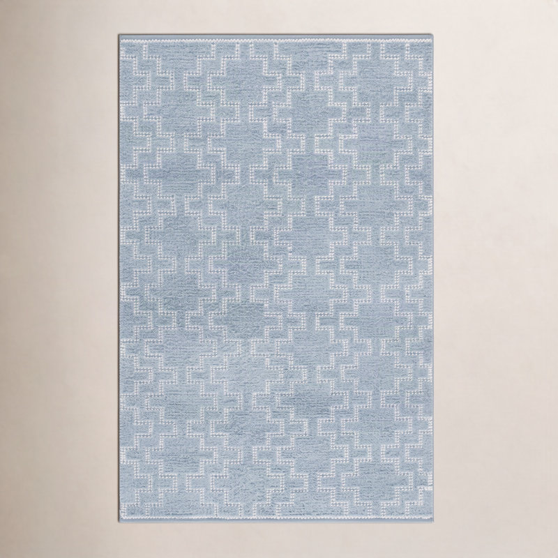 Hand-Woven Geometric Outdoor Rug, 4'-0" X 6'-0" Rectangle
