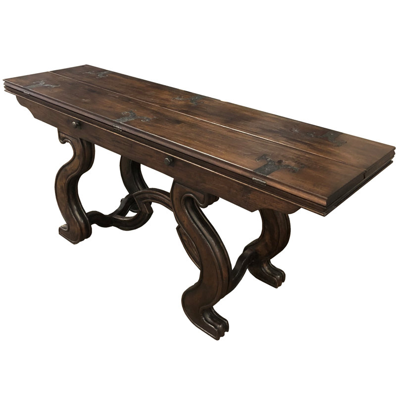 Spanish Folding Console/Dining Solid Wood Table,  42" W x 84" L 