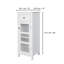 Armoire de rangement de plancher autoportante avec tiroir Jaeden, porte en verre texturé et tablette réglable