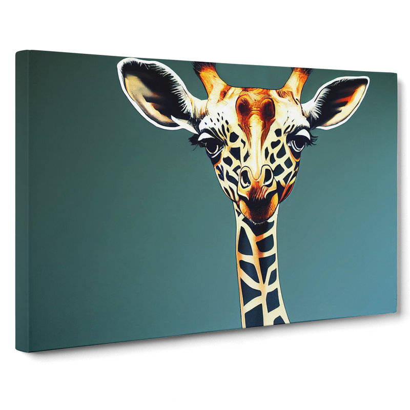 Giraffe Portrait - Wrapped Canvas Print, 35cm H x 50cm W x 3cm D