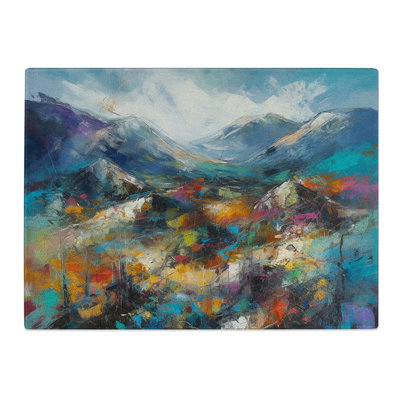 Scotland Abstract Expressionism   Glass Chopping Board