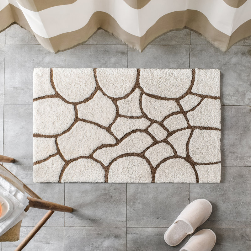 Raul Non-Slip Bath Mat, 21" W x 34" L, Beige