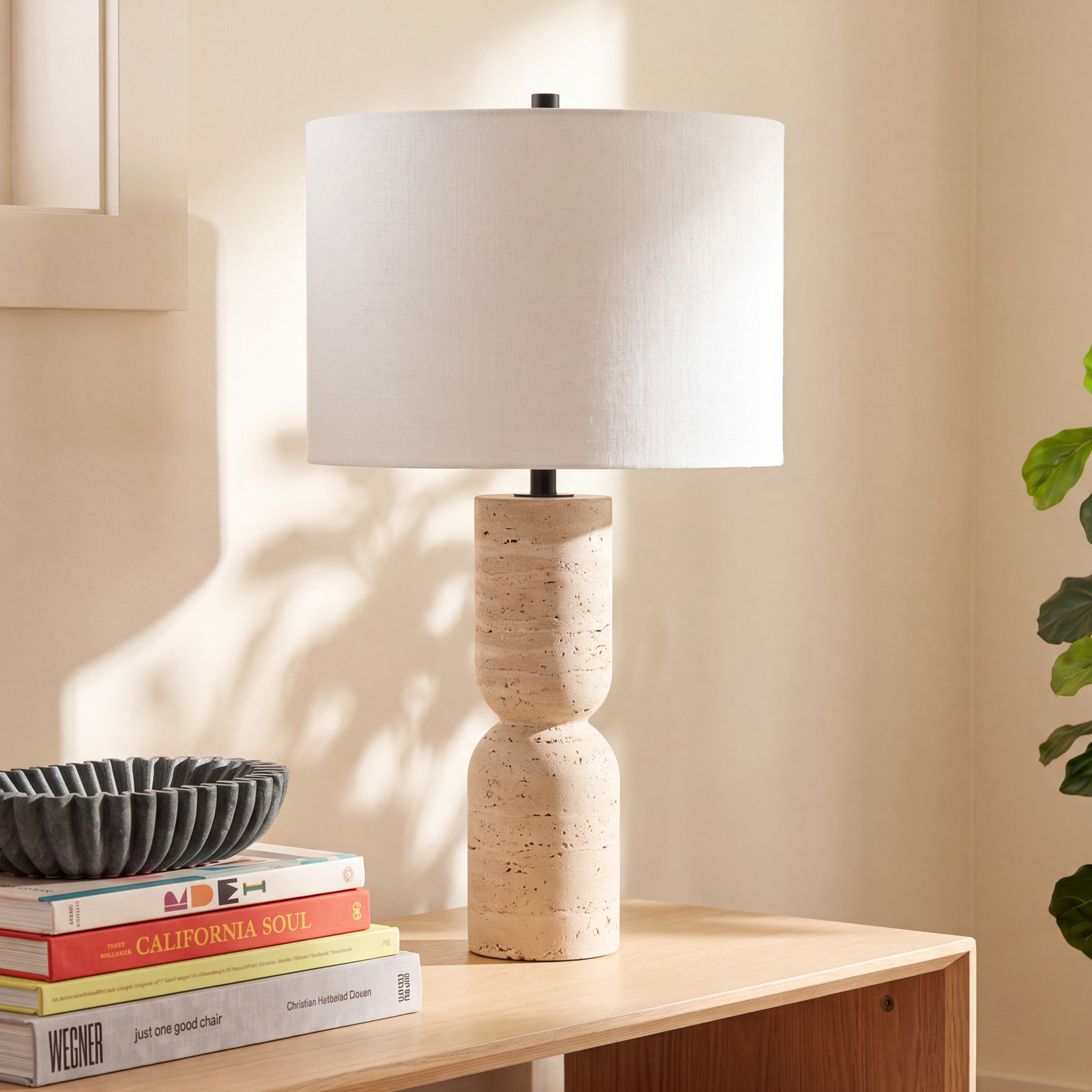 Jamia Table Lamp, Ivory