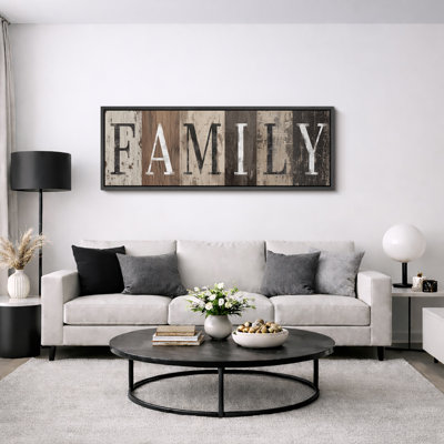 FAMILY Artwork, Family Room Pictures, Framed Canvas Giclee Print Wall Art