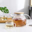 1000ML Clear Glass Teapot Stovetop Safe with Bamboo Lid