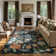 Garbrand Machine Washable Floral Farmhouse Area Rug with Non-Slip Backing for Living Room, Dining Room, Bedroom