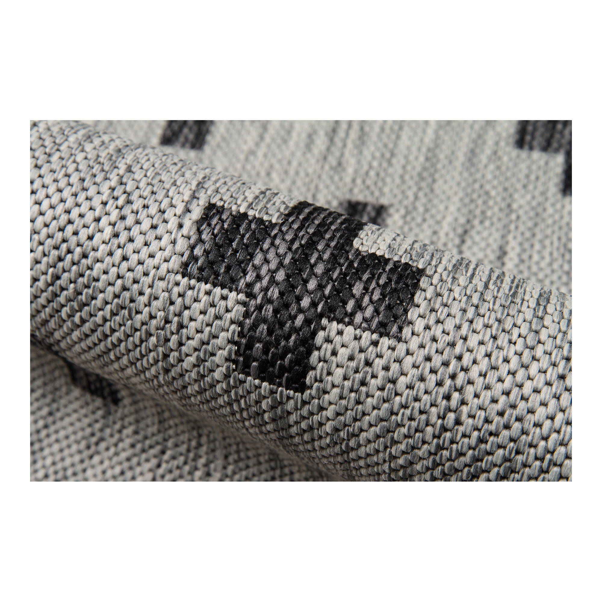 Umbria Striped Indoor / Outdoor Area Rug, Gray/Black, Runner 2'7" x 7'6"