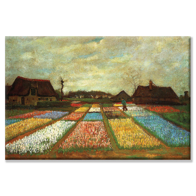 'Flower Beds of Holland' by Vincent Van Gogh Painting Print on Wrapped Canvas Vault W Artwork 