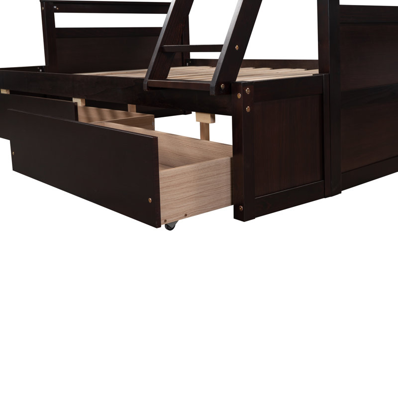 Lit superposé Revon avec rangement et bois de pin rustique
