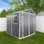 Rangement extérieur en plastique avec plancher et porte verrouillable en plastique pour la cour arrière-126428236-126428234