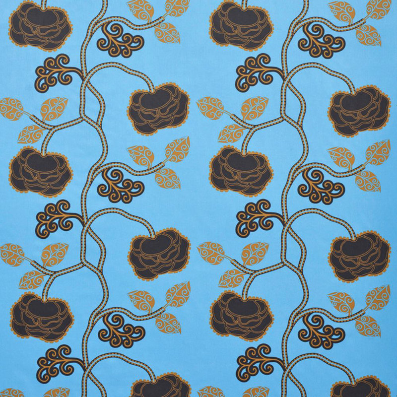 Tissu chintz Schumacher x Neisha Crosland, Lapis