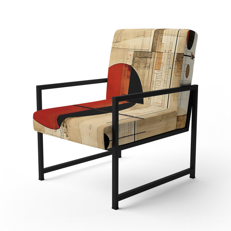 Unraveling The Mystery Retro Geometrics II - Fauteuil rembourré contemporain, fauteuil d'appoint géométrique abstrait