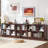 8 Cube Storage Book Shelf, 52" Long Horizontal Bookshelf with Curved Edge, Floor Standing Wooden Cubby Bookcase with Base, Modern Low Console Book Case, TV Stand for Living Room-161570689-160440837