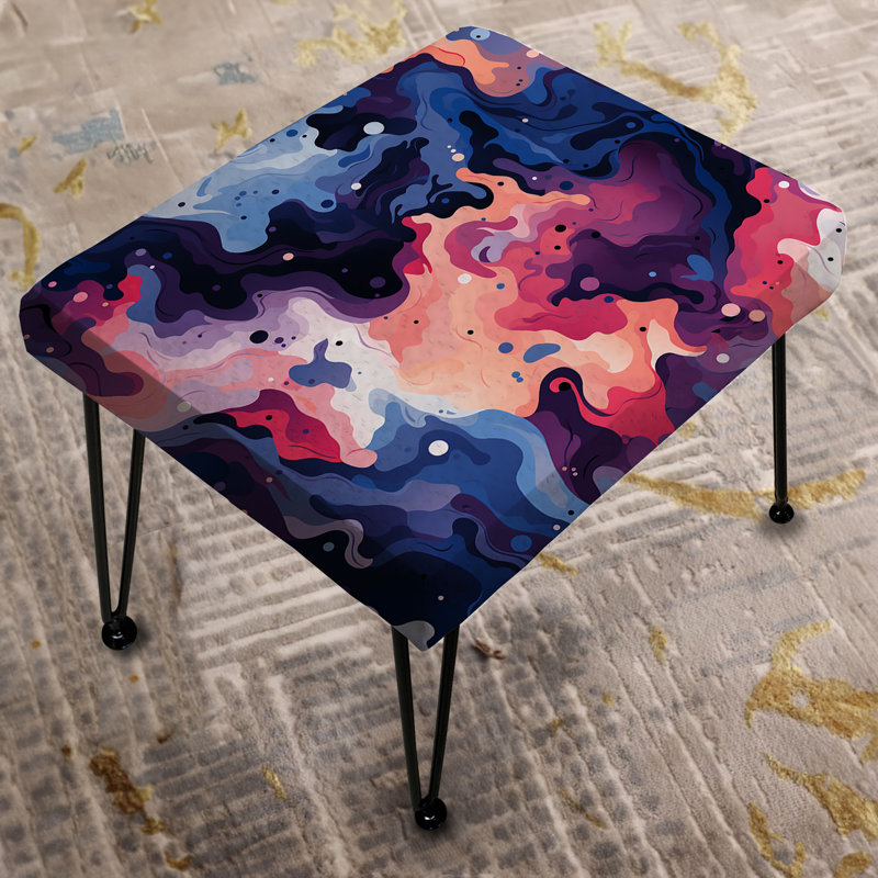 Celestial Camo Ripple - Abstract Rectangle Ottoman