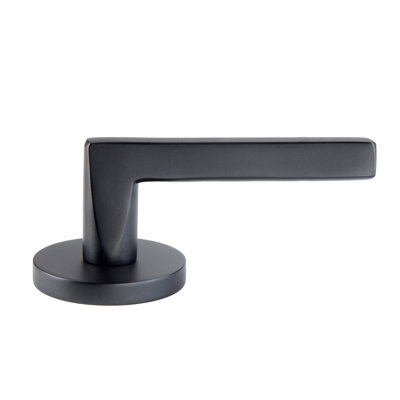Bravura 839-6 Delray Passage Lever on Round Contemporary Rose in Matte Black