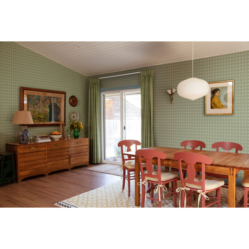Huset I Solen Geometric Wallpaper Roll, Emerald