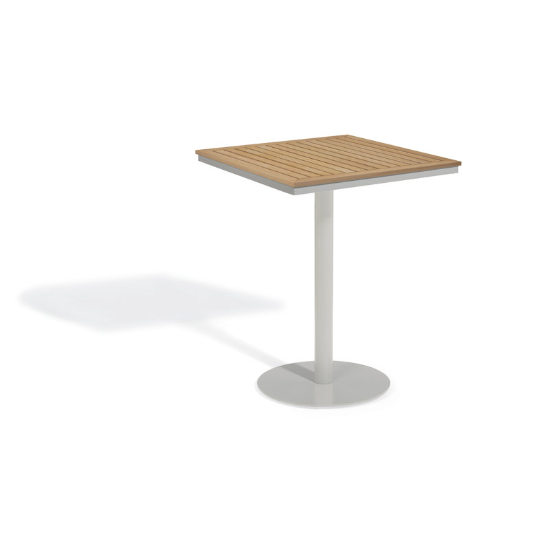 Travira Square Outdoor Bar Table , in. W in. D, Flint/Tekwood Natural, 32" L x 32" W