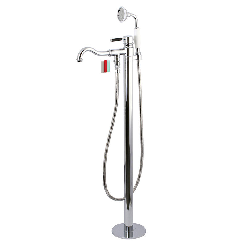 Kingston Brass Kaiser Single-Handle 1-Hole Freestanding Tub Faucet with Hand Shower, Chrome