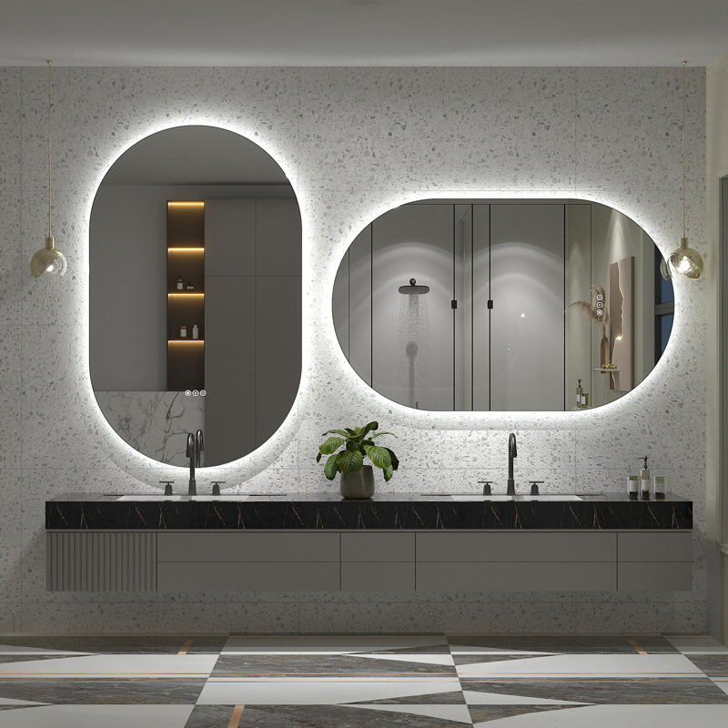 Aevar LED Lighted Wall Mirror, 48" x 30"