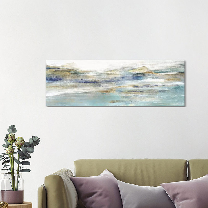 «Once a Clear III» par Isabelle Z - impression d'art graphique panoramique, H 16 po x l 48 po x 1,5 po, Toile tendue