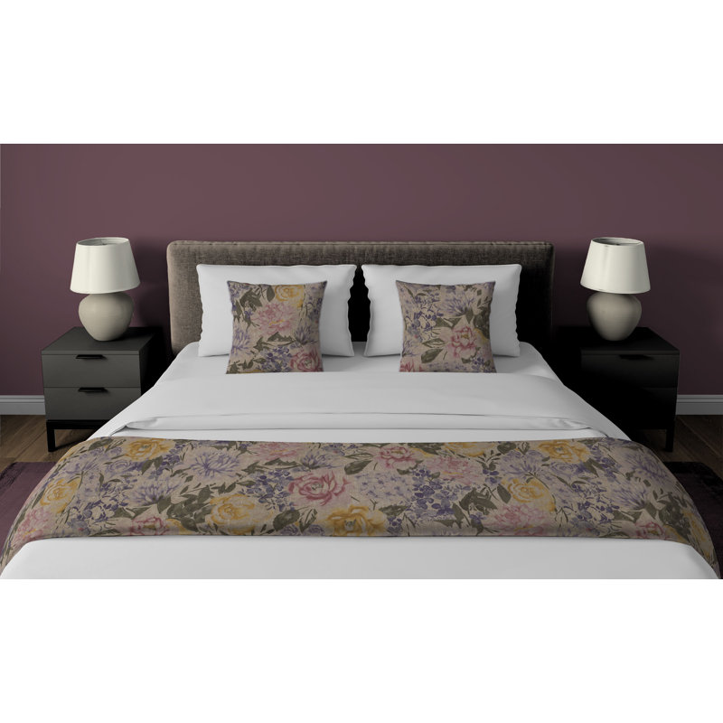 Microfiber Floral Coverlet with Pillowcases Included