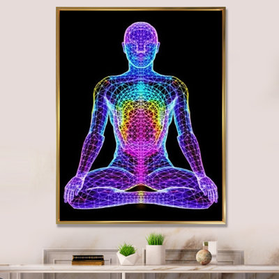 Méditation néon - reproduction sur toile