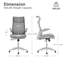 Chaise de bureau ergonomique Whitmore & Co. avec siège en maille haute, accoudoirs relevables et inclinaison de 90° à 125°, grise.-129470100