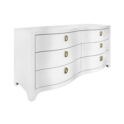 Commode courbée à six tiroirs en lin