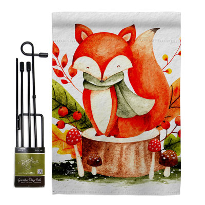 Drapeau de jardin en polyester 18 x 13 pi Autumn Fox