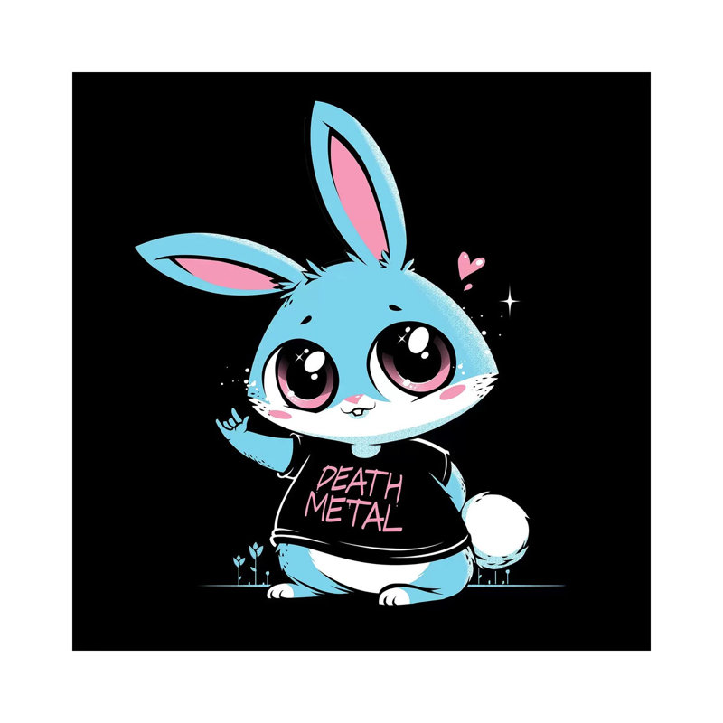 Death Metal Bunny by Tobias Fonseca - Wrapped Canvas Gallery-Wrapped Canvas Giclée, 93.98 cm H x 93.98 cm W x 1.91 cm D