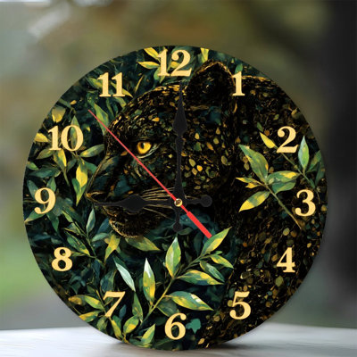 Horloge à feuillage noir Panther