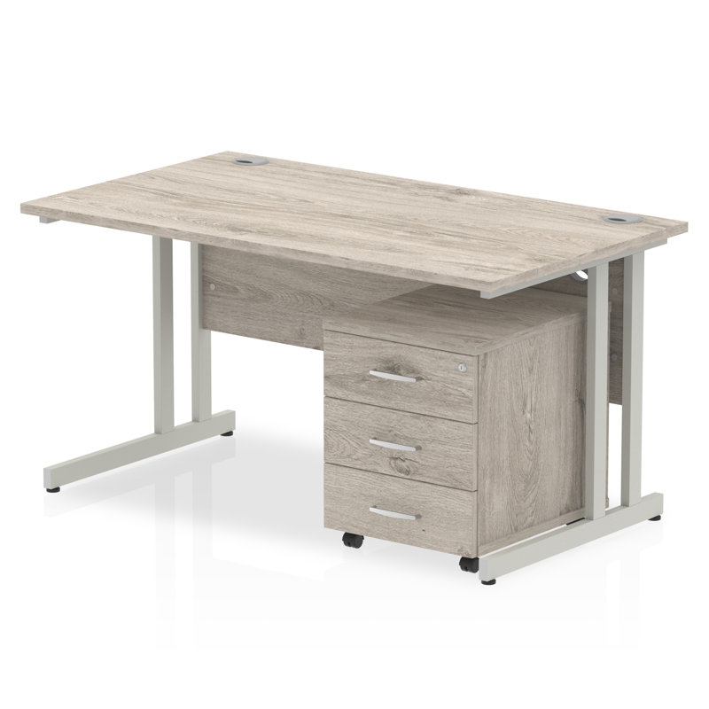 Zetta Metal Base Executive Desk, 73 cm H x 120 cm W x 80 cm D