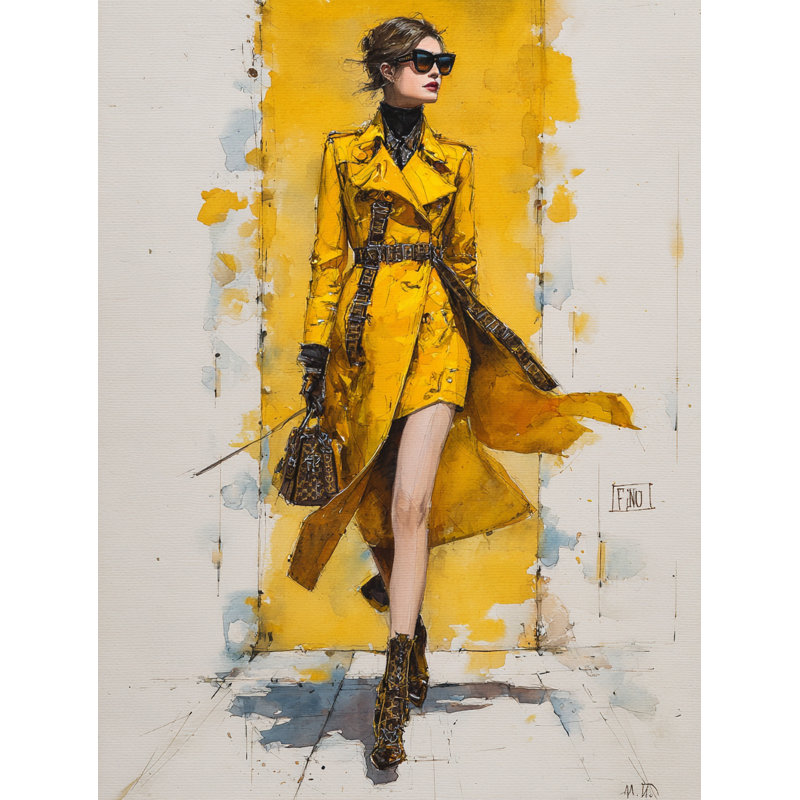 Art mural sur toile tendue Golden Trench, H 24 po x l 16 po