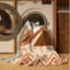 Tapis géométrique beige lavable à la machine Orfelinda-2113396619