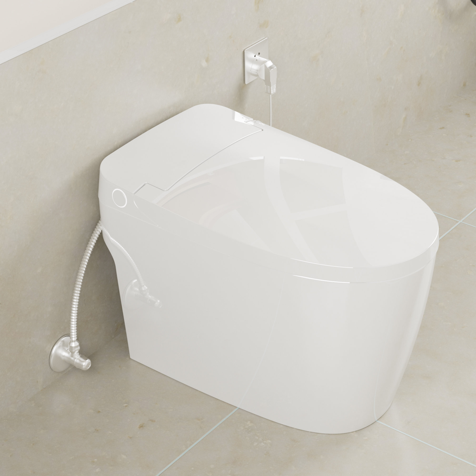 SUPERFLO Smart Tankless Toilet with Auto Flush, One-Piece Smart Toilet with  Heated Seat & Night Light for Bathrooms