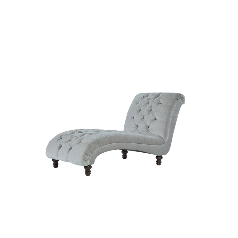 Chaise longue rembourrée Atice, Mélange argent luxuriant / polyester