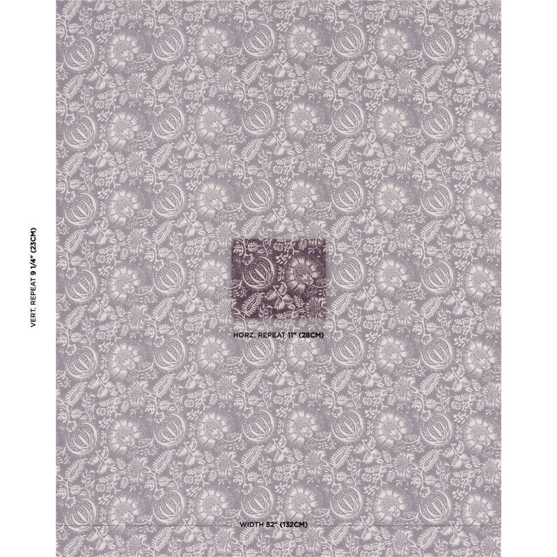 Pomegranate Print Fabric, Aubergine