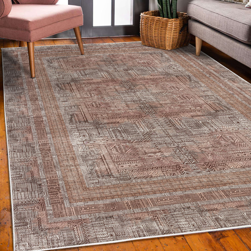 Tapis décoratif Tribal, Rectangle 4 pi x 5 pi 7 po