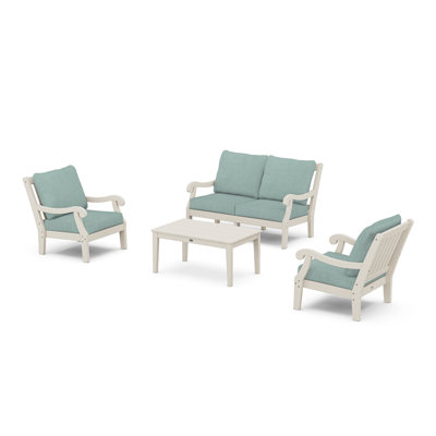 POLYWOOD x Birch Lane Verlyn 4-Piece Deep Seating Set with Loveseat by Birch Lane