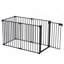 150" Adjustable Safety Gate 6 Panels Play Yard Metal Doorways Fireplace Fence Christmas Tree Fence Gate For House Stairs Gate Prohibited Area Fence