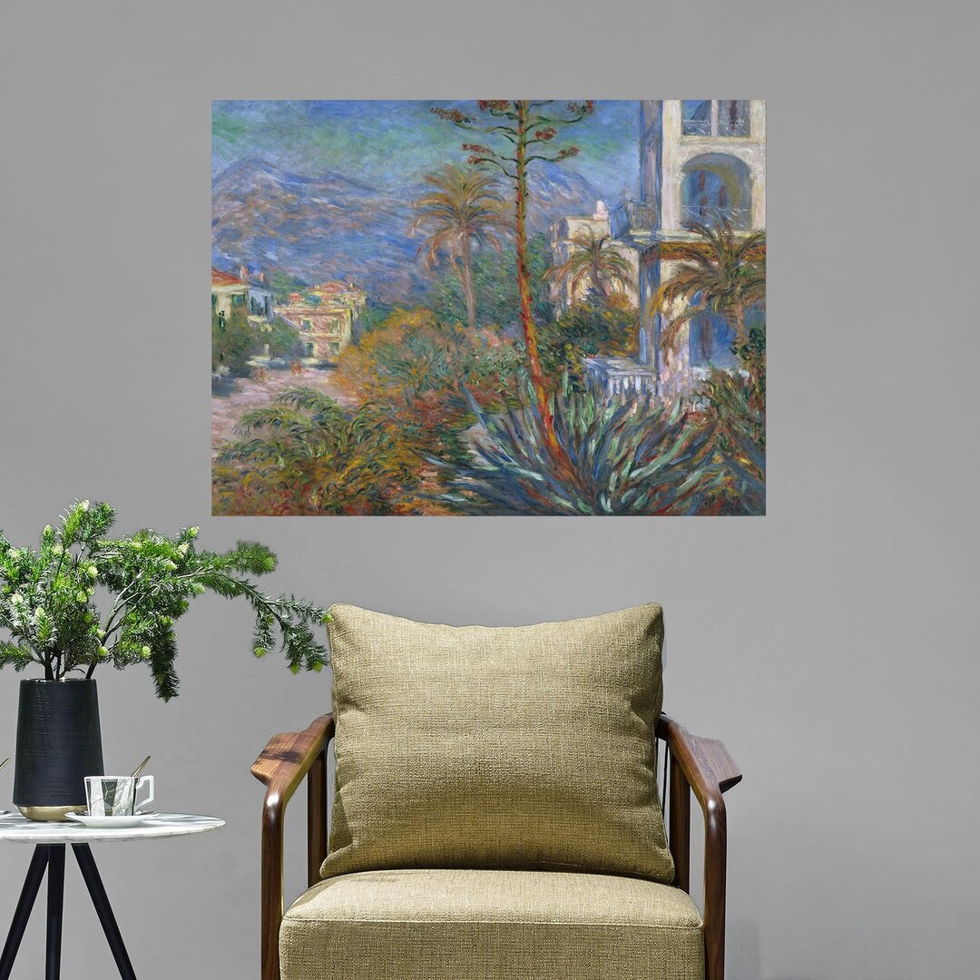 Wandbild Die Villen in Bordighera von Claude Monet