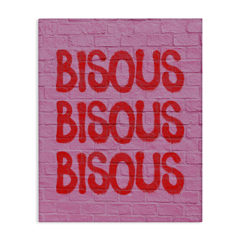  «Bisous on Brick», art mural sur toile par House of Lulu, H 30 po x l 24 po