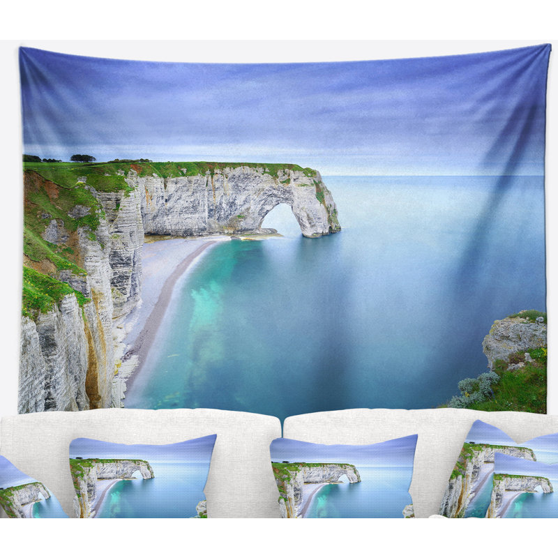 Tapisserie en arche naturel rock manneporte de mer, H 68 po x l 80 po