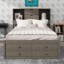 Grand lit plateforme avec tête de lit avec rangement et 8 tiroirs-874698047-874698045