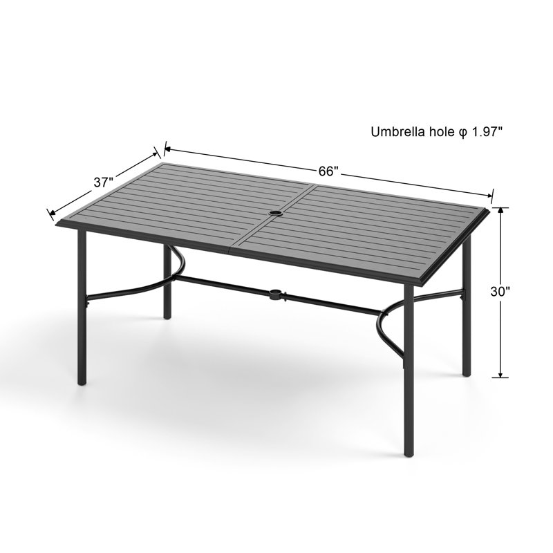 Salem 6 - Person Patio Dining Set with Rectangular Table , Cushions Included