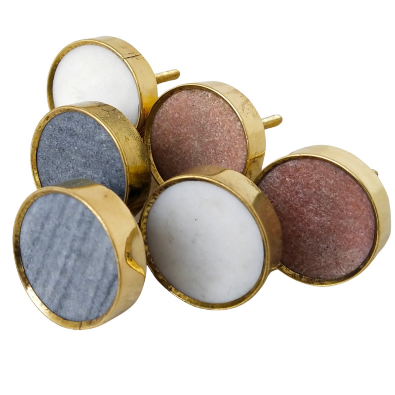 6 Piece Oversized 1 1/2" Diameter Cylindrical Knob Set