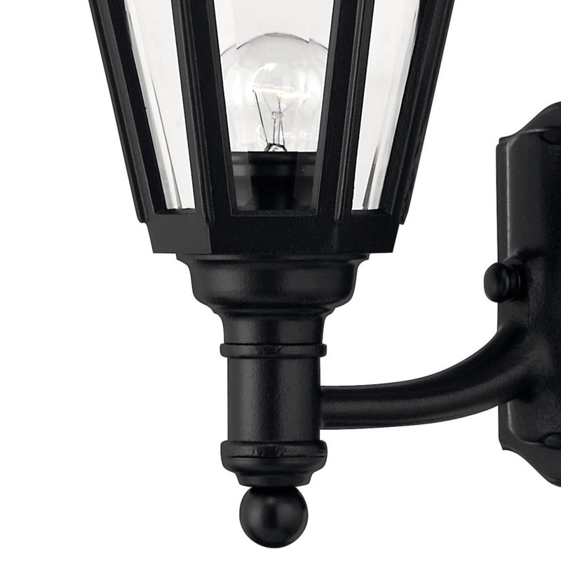 Black Beveled Glass Outdoor Wall Lantern