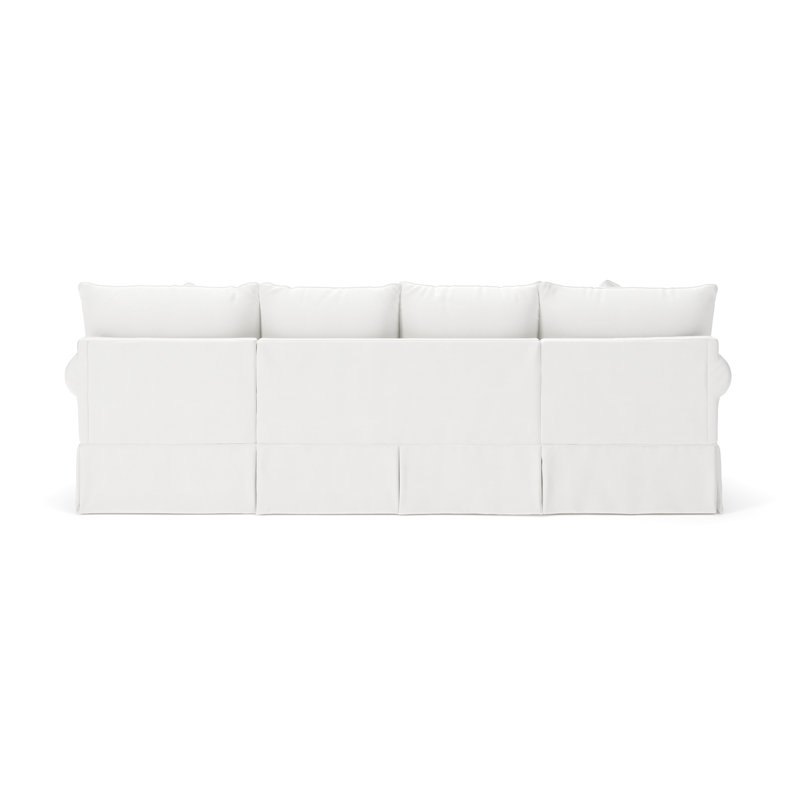 Canapé modulaire avec canapé-lit Amari, Face à la droite, Toile blanc cassé Bayou