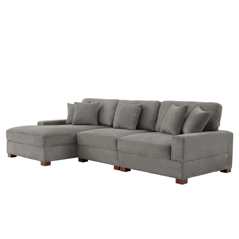 Milbrey Modular Corner Sofa, Left Hand Facing, Light Grey
